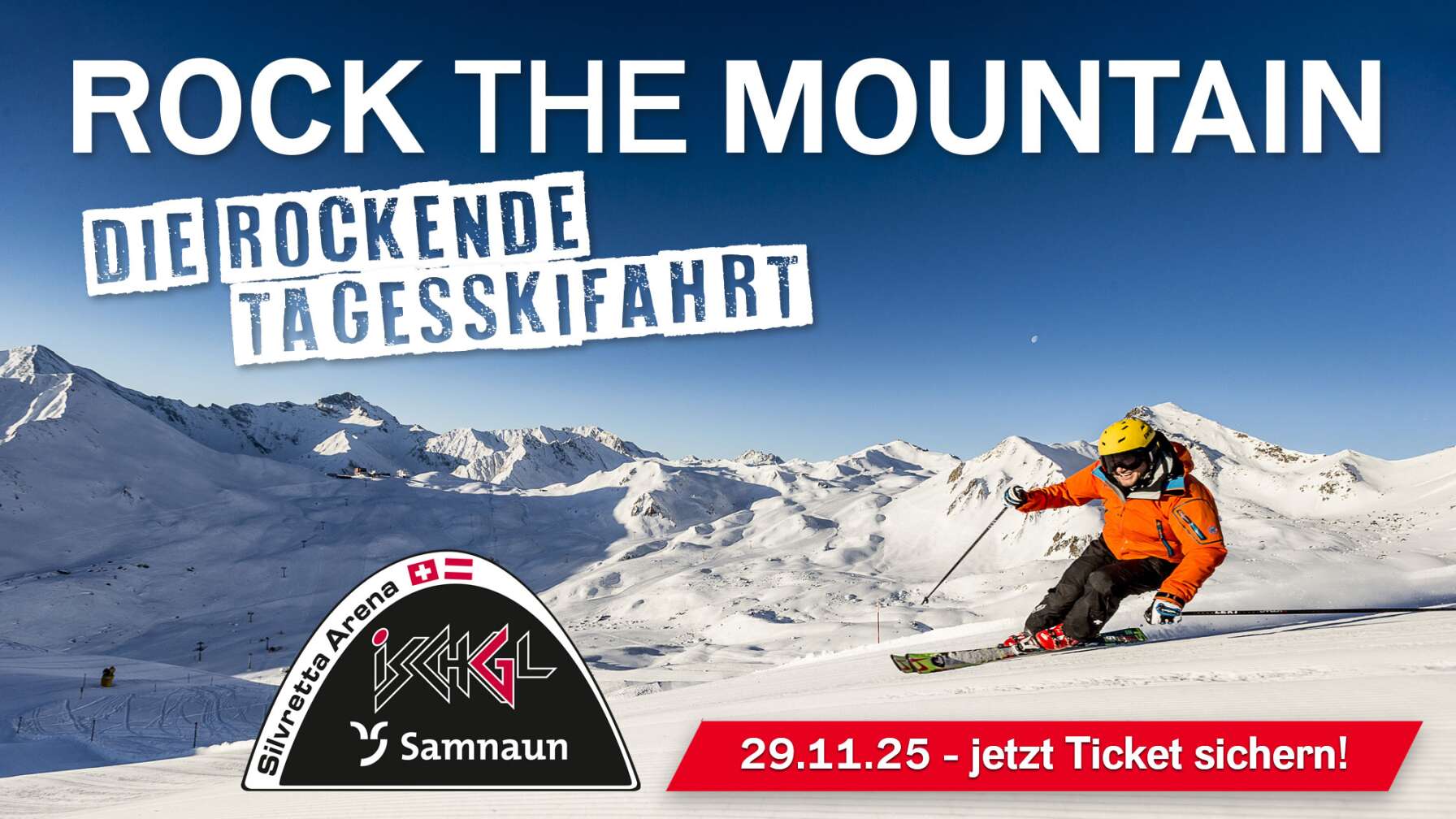 Rock The Mountain - die rockende Tagesskifahrt - Samnaun am 29.11.2025