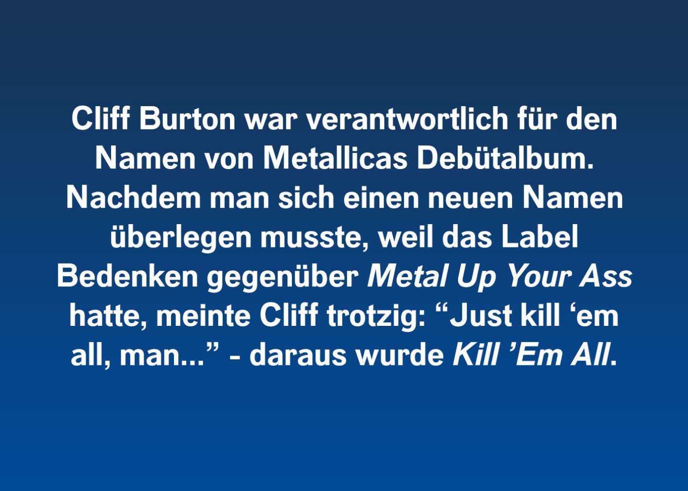 Fakten über Cliff Burton