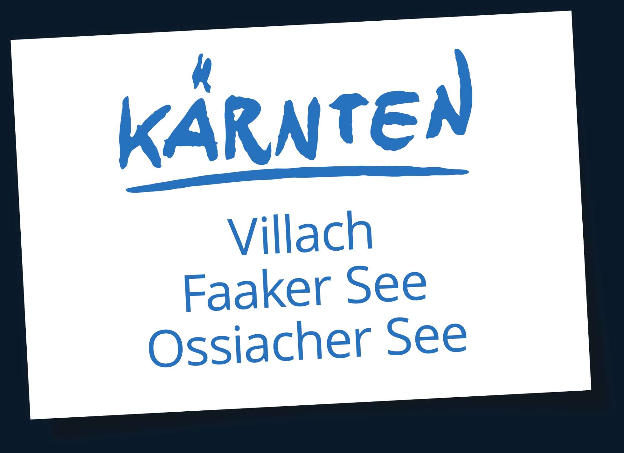 das Logo des Landes Kärnten mit Villach, Faaker See, Ossiacher See