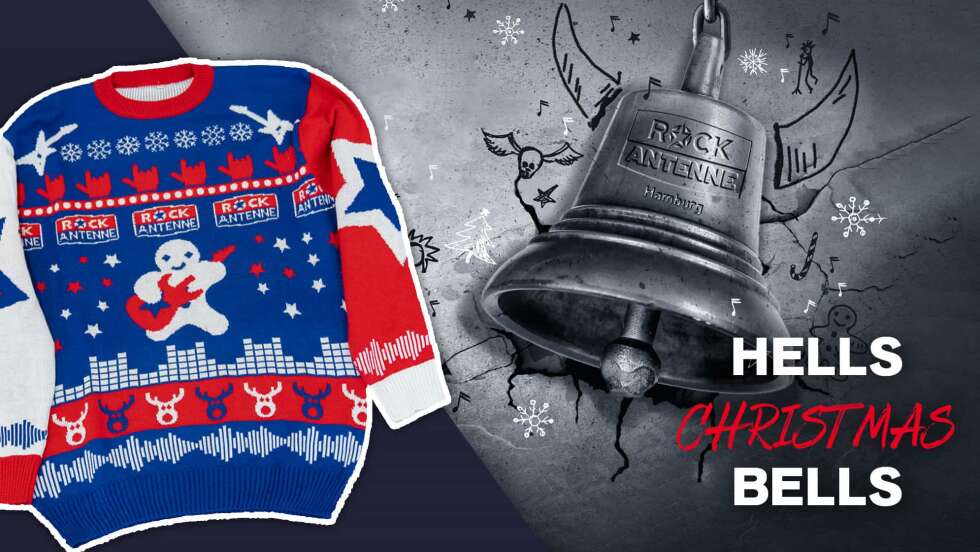Hells Xmas Bells: Holt euch den ROCK ANTENNE Bayern Ugly Xmas Sweater!