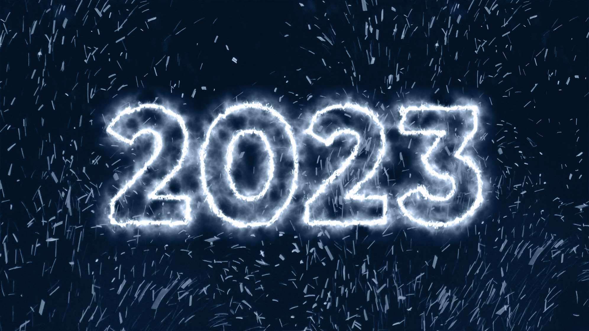 Die Zahl 2023 die funkelt